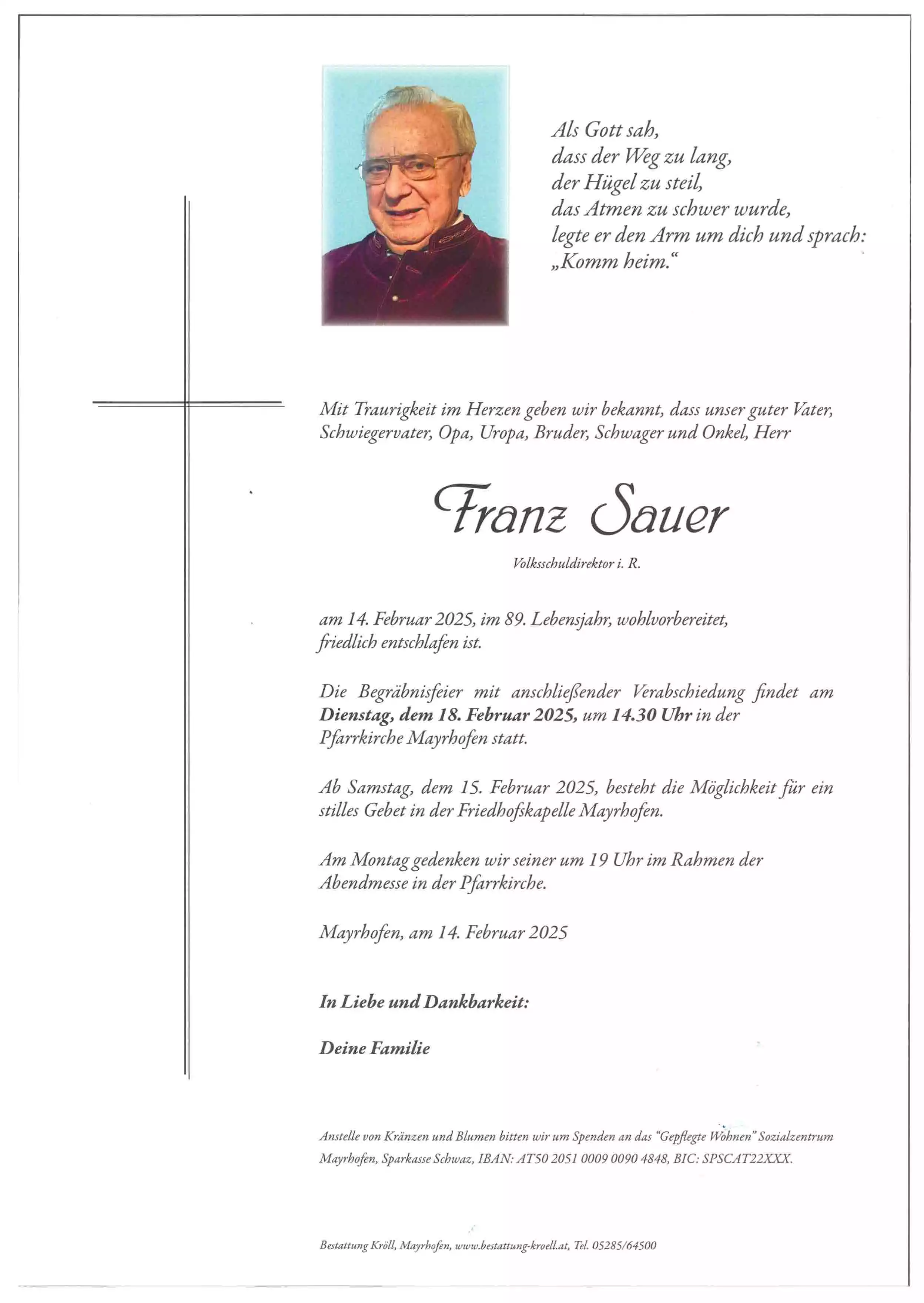 Parte von Franz Sauer